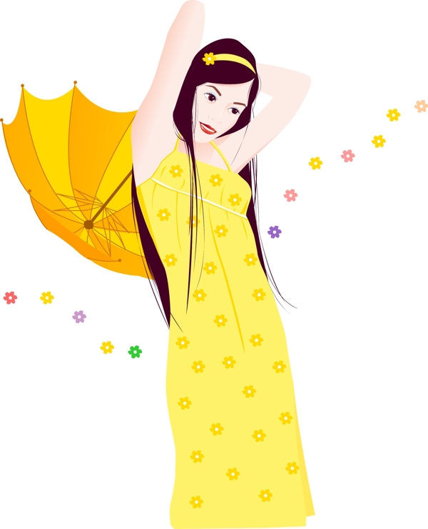 韓國(guó)矢量人物插畫女圖片