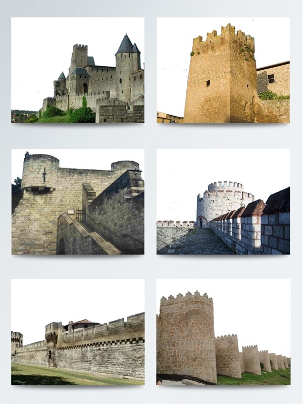欧洲西班牙特色古城墙建筑