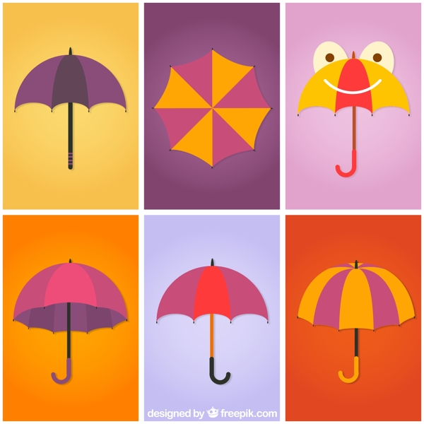 彩色雨伞矢量图片