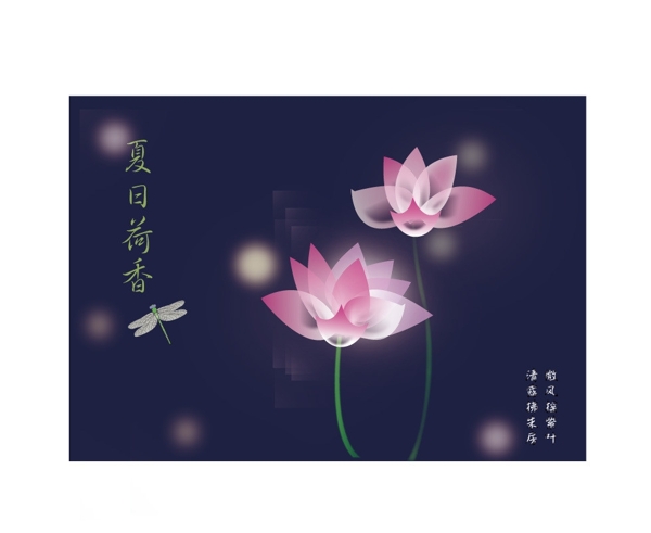 透明漸變荷花圖片