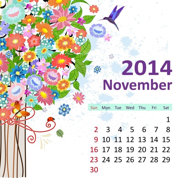 2014花歷十一月向量