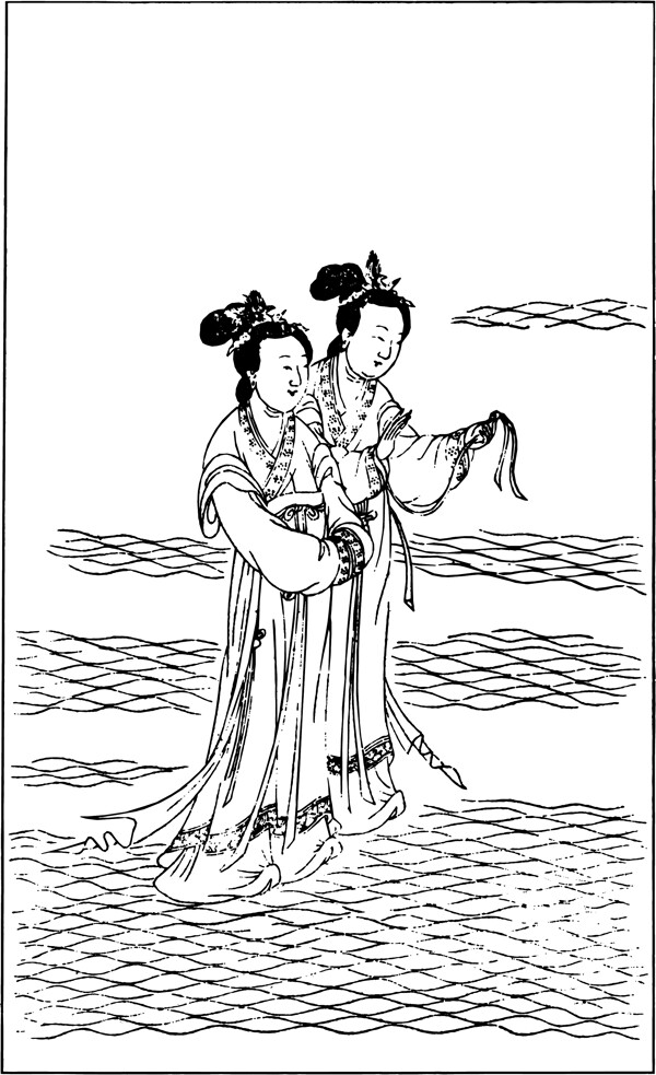 古版畫(huà)教化類(lèi)人物畫(huà)矢量EPS格式0410
