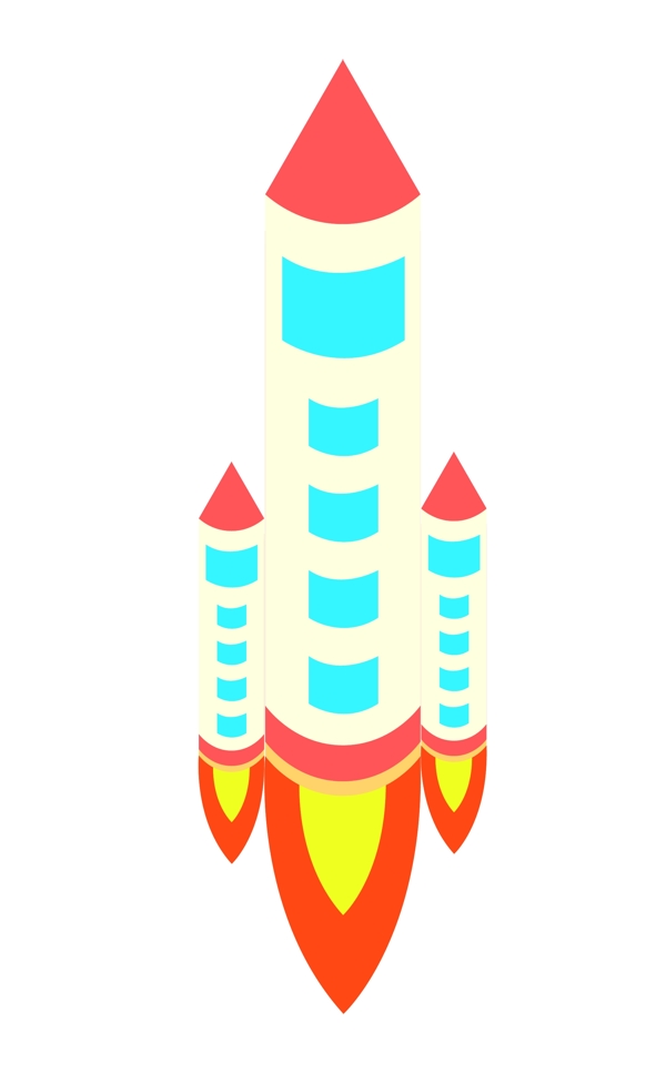 漂亮的火箭装饰插画