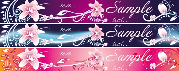 美麗的百合花banner背景矢量素材