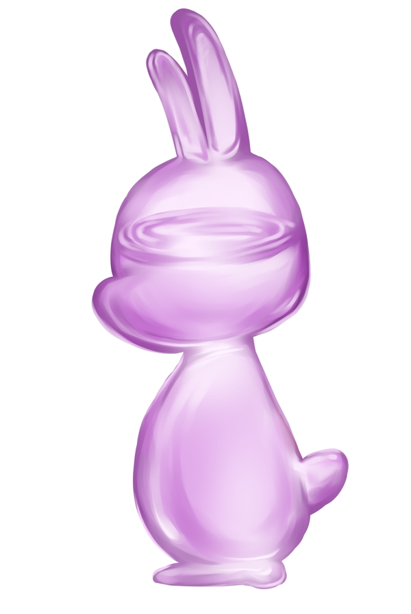 卡通粉色玻璃兔子