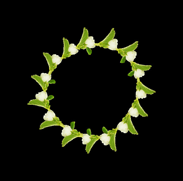 小清新白色花環(huán)元素