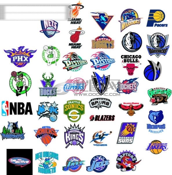 美国NBA篮球队徽标志矢量图