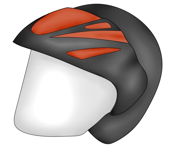 黑色摩托车头盔插图