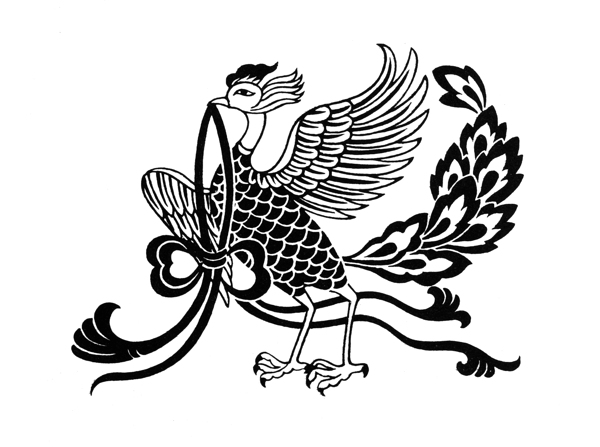 鷥鳥綬帶吉祥圖案214