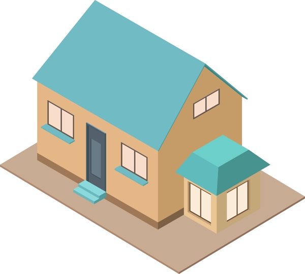 2.5D風(fēng)格房屋建筑元素可商用