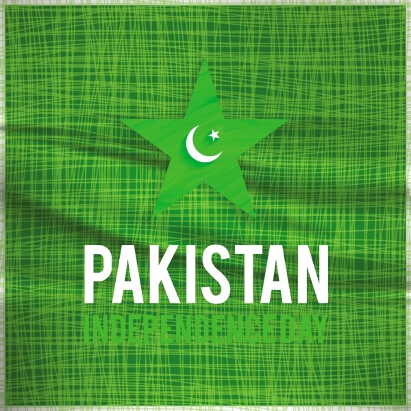 巴基斯坦独立日的设计线条和星