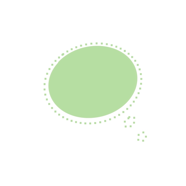 手绘对话框绿色圆形