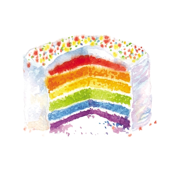 手绘彩虹蛋糕图片