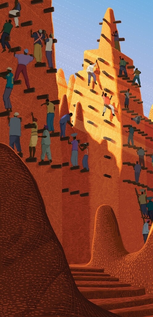 沙漠城墙人物游戏场景背景素材图片