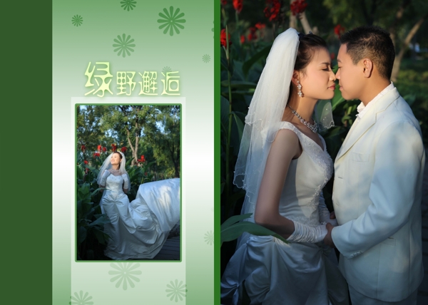 綠野邂逅婚紗模板