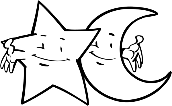 星星月亮娃矢量圖下載
