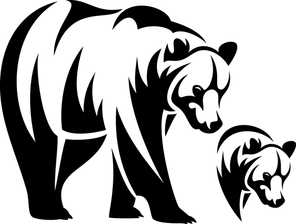 黑白熊头图案图片