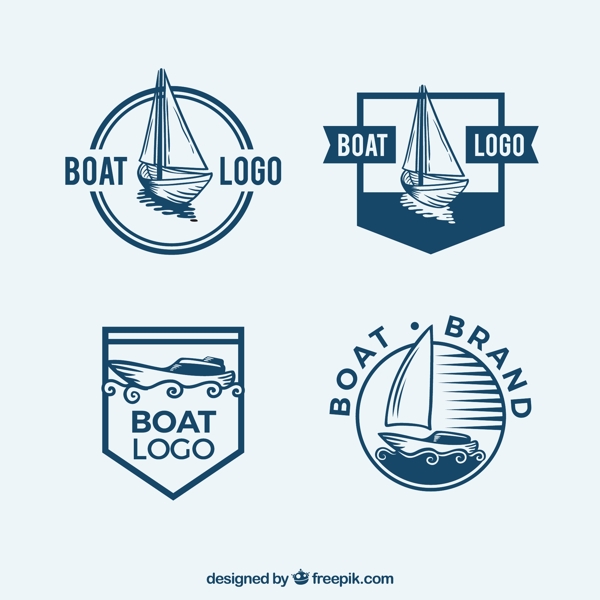 各种船标志logo平面设计素材