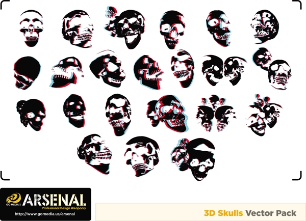 GoMedia出品潮流Set133D骷髏頭