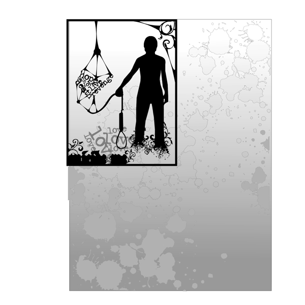 印花矢量圖靚仔裝插畫黑色男人免費(fèi)素材