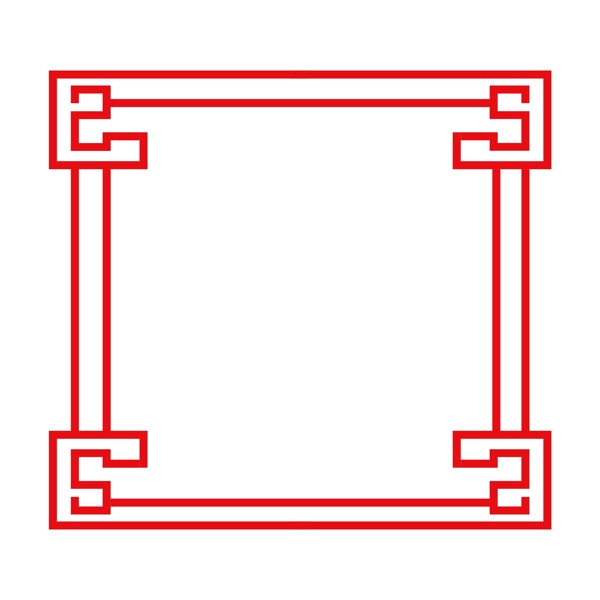 简约边框元素红色