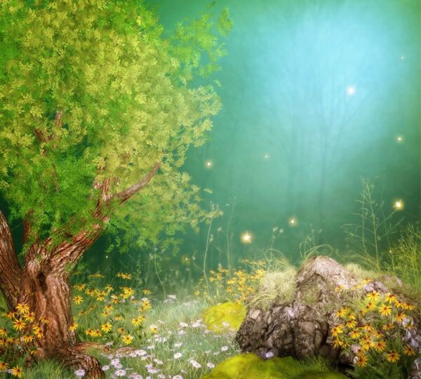 童话树林背景图片