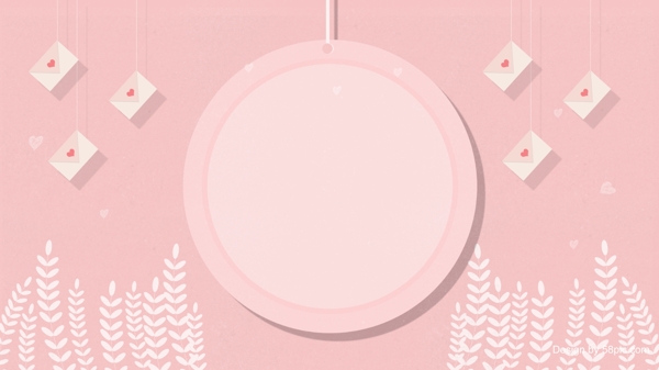 粉色微立体婚礼背景设计
