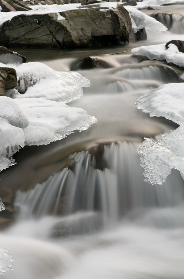 冰雪融化与流水图片