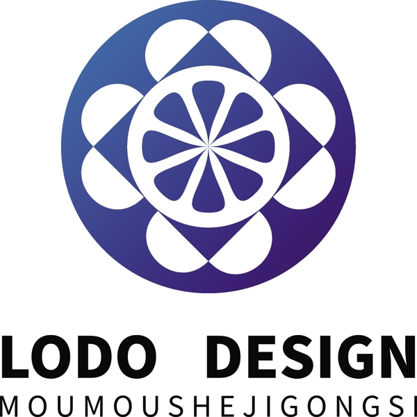原创蓝色柠檬科技文化logo