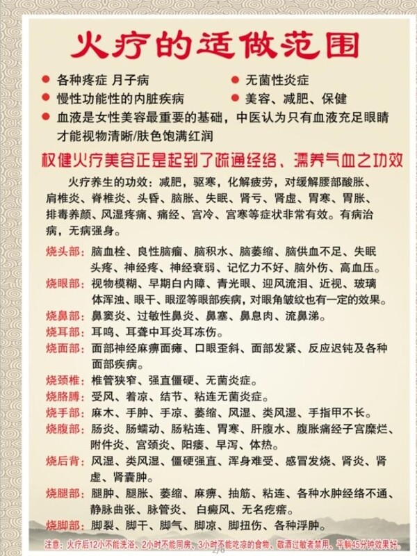 火療的適做范圍