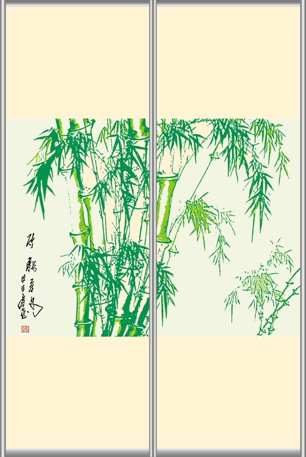 竹子玻璃移門(mén)圖片大全編號(hào)dls285