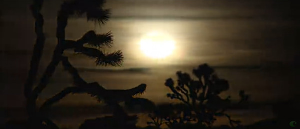 月亮从沙漠水平线升起高挂天空实拍高清视频素材
