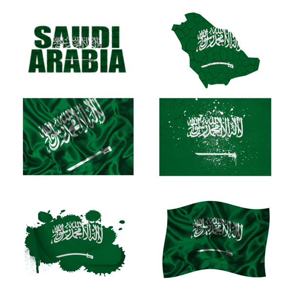沙特国旗地图图片