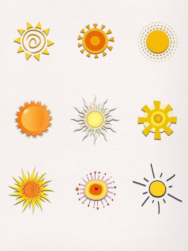 卡通手绘太阳PNG元素素材