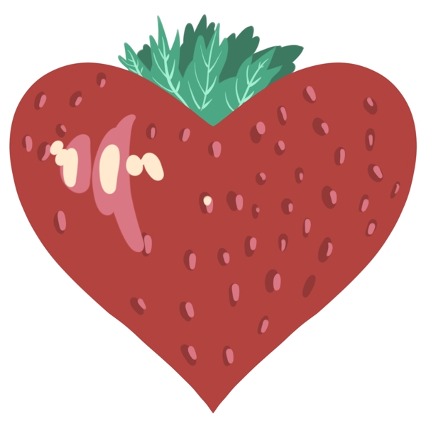 创意心形的草莓插画