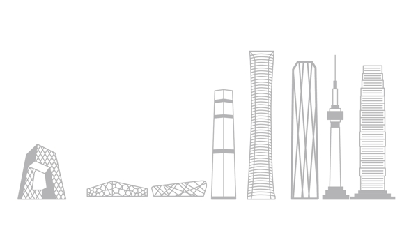 北京地标建筑手绘线稿图片