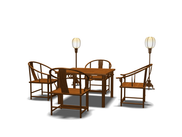 中式桌子3d模型家具图片85