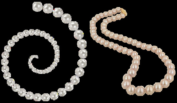 两串珍珠项链免抠png透明图层素材