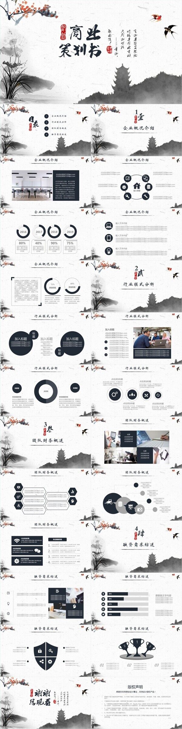 古典創(chuàng)業(yè)項目融資計劃商業(yè)策劃書PPT模板