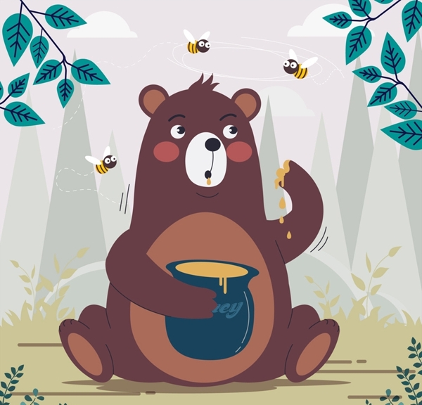 吃蜂蜜的棕熊图片
