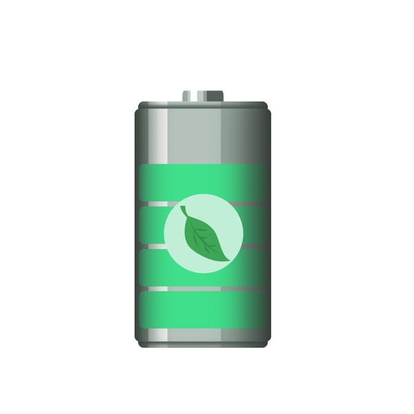 环保绿色电池插画