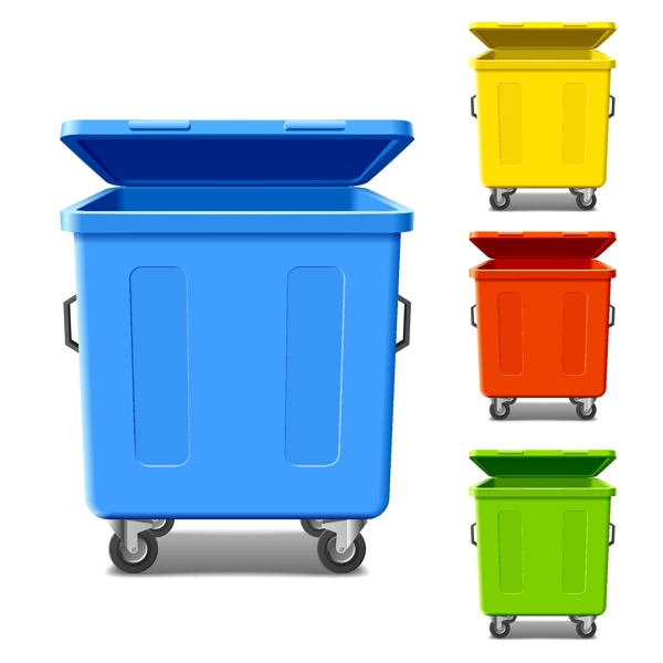 彩色滚轮垃圾桶图片