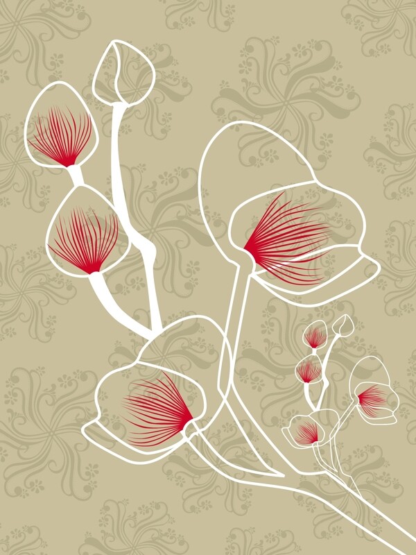 盛開(kāi)的樹(shù)無(wú)縫背景