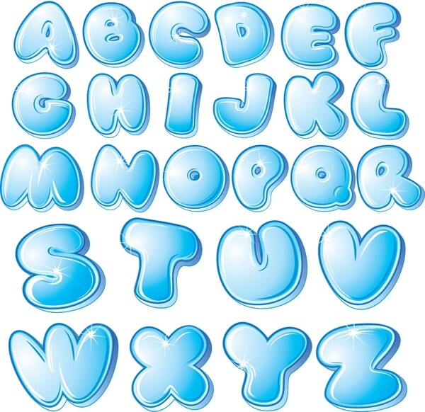 卡通水晶字母