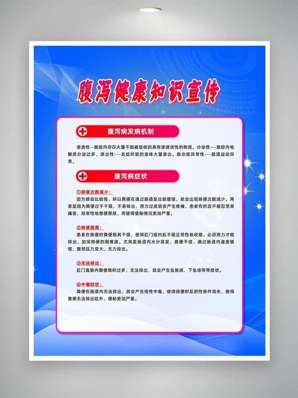 腹瀉病因癥狀知識宣傳海報