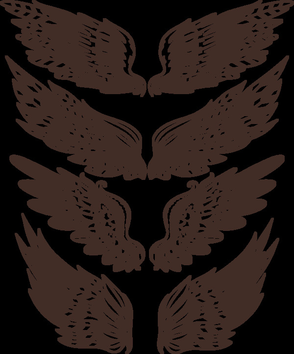 素描风格翅膀免抠png透明图层素材