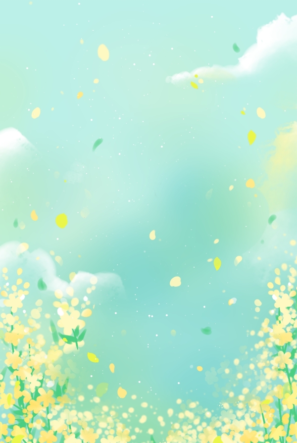 春季飘逸的花瓣背景