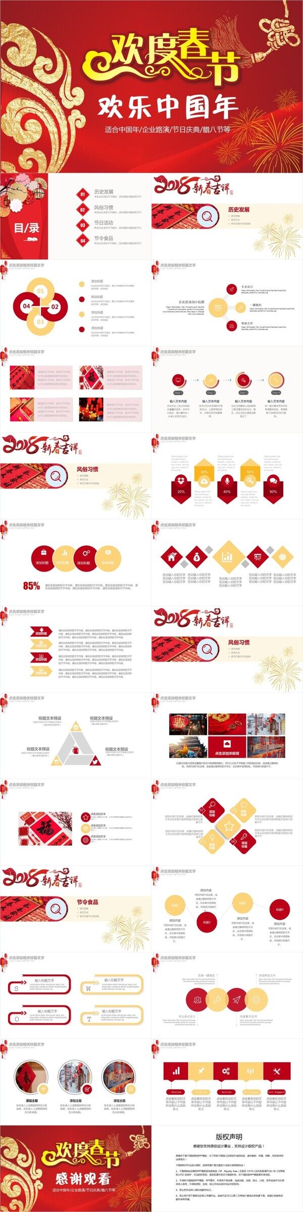 创意项目部欢乐中国年节日庆典PPT模板