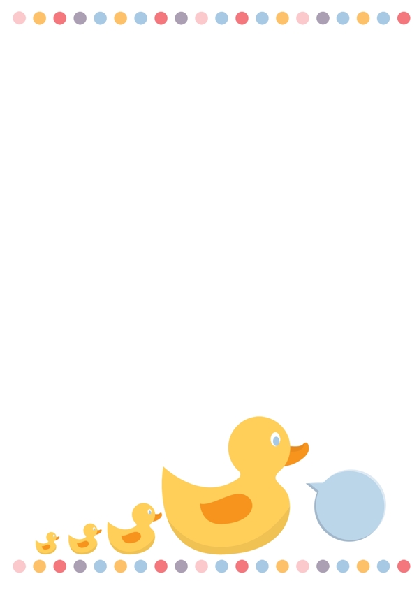 黄色小鸭子边框插画