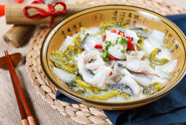 酸菜魚美食特寫攝影圖